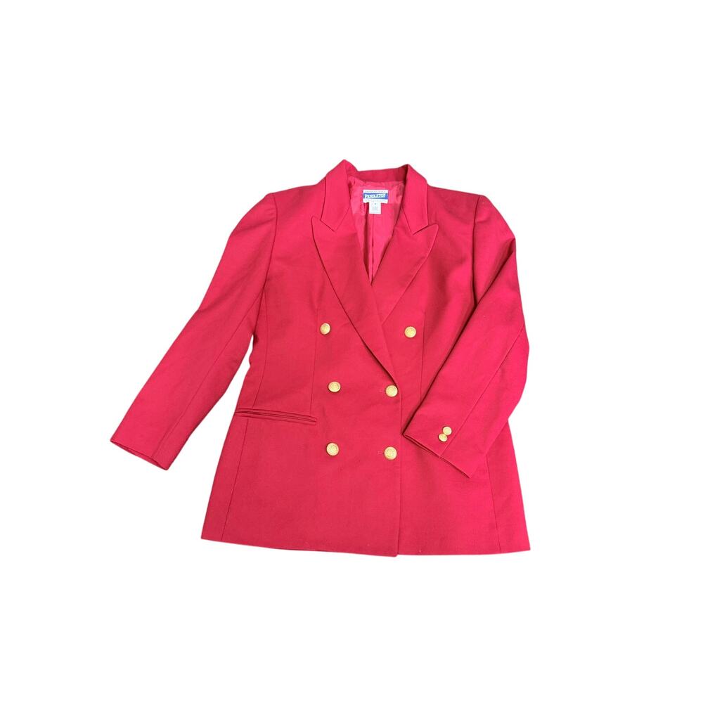Vintage Pendleton 100% wool red double breasted women’s blazer bold classic sz 8